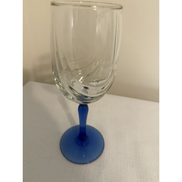 Lenox Crystal Cobalt Blue Stemmed Dual Swag Draped Gold Rim 10 OZ Wine Glass NEW - Picture 3 of 4
